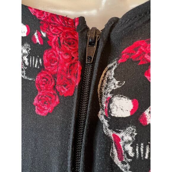 ROYAL BONES By Daang Goodman Floral Skull Dress in Red & Black Women's Medium - Picture 9 of 13